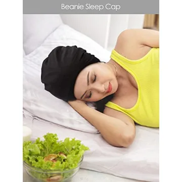 SATINIOR Satin Lined Sleep Caps for Women - 3 Pack