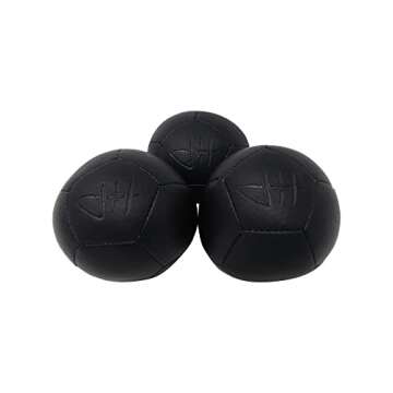 Zeekio - Josh Horton Pro Series Juggling Balls - Professional - for All Levels & Ages- Millet Filled - 12 Panel Synthetic Leather Ball Durable - 128 Grams 67mm Wide - Set of 3 Black