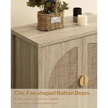 SICOTAS Rattan Buffet Cabinet Set Affordable Chic Storage
