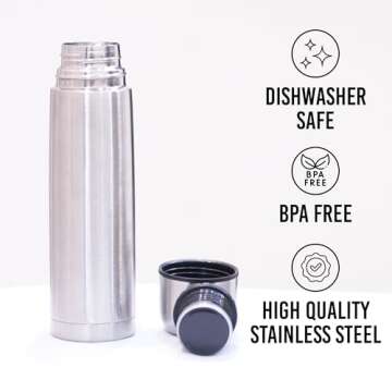 Best Stainless Steel Coffee Thermo | BPA Free & Triple Wall Insulated | Hot Water & Cold Drinks for Hours | Perfect for Biking, Backpack, Camping, Office | Fits Most Car Cupholders (500 ML)