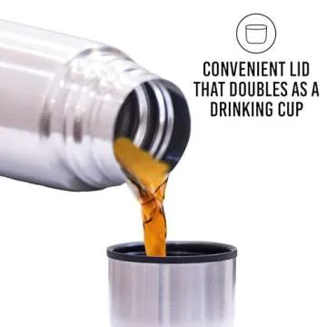 Best Stainless Steel Coffee Thermo | BPA Free & Triple Wall Insulated | Hot Water & Cold Drinks for Hours | Perfect for Biking, Backpack, Camping, Office | Fits Most Car Cupholders (500 ML)