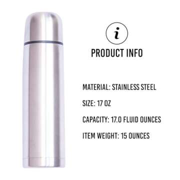Best Stainless Steel Coffee Thermo | BPA Free & Triple Wall Insulated | Hot Water & Cold Drinks for Hours | Perfect for Biking, Backpack, Camping, Office | Fits Most Car Cupholders (500 ML)