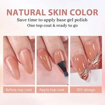 BTArtbox Press On Nails Medium - Soft Gel Nail Tips Almond XCOATTIPS Natural with Base Color, Strong...