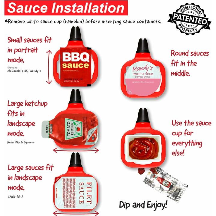 Saucemoto Dip Clip - Car Sauce Holder 2 Pack Black