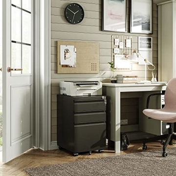 DEVAISE Mobile 3 Drawer Lockable File Cabinet for Home