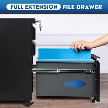 DEVAISE Mobile 3 Drawer Lockable File Cabinet for Home
