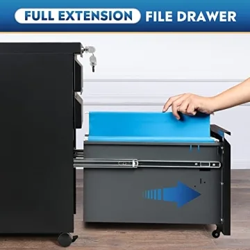 DEVAISE Mobile 3 Drawer Lockable File Cabinet for Home