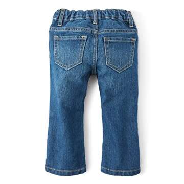 The Children's Place Baby Girls and Toddler Girls Basic Bootcut Jeans, Indigo Stone, 6-9 MONTHS