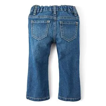 The Children's Place Baby Girls and Toddler Girls Basic Bootcut Jeans, Indigo Stone, 6-9 MONTHS