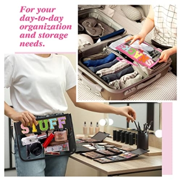 Stylish Chenille Letter Clear Zipper Pouches for Travel