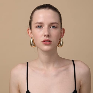 Apsvo Chunky Gold Hoop Earrings - Stylish & Hypoallergenic