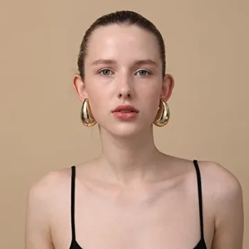 Apsvo Chunky Gold Hoop Earrings - Stylish & Hypoallergenic