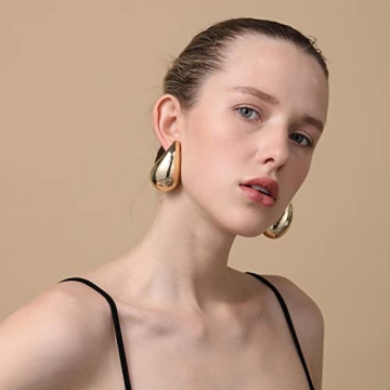 Apsvo Chunky Gold Hoop Earrings - Stylish & Hypoallergenic