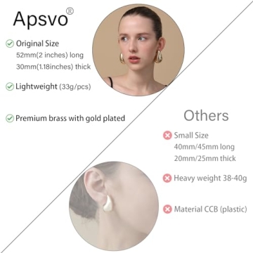 Apsvo Chunky Gold Hoop Earrings - Stylish & Hypoallergenic