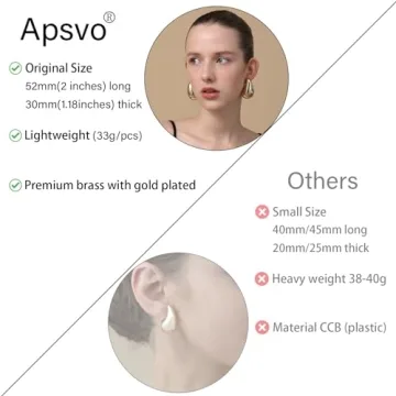 Apsvo Chunky Gold Hoop Earrings - Stylish & Hypoallergenic