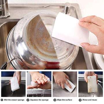 SmilePowo 100 Pack Magic Cleaning Sponges Eraser,Multi-Functional Premium Melamine Sponge Foam Cleaning Pads,Dish,Household Cleaning Sponge for Kitchen,Furniture,Bathroom(Universal Cleaner)