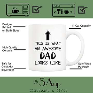 5Aup Funny Dad Coffee Mug Gift for Men 11Oz Novelty