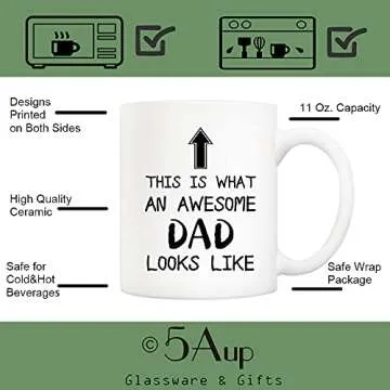 5Aup Funny Dad Coffee Mug Gift for Men 11Oz Novelty