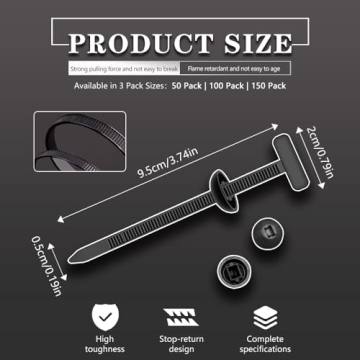 Premium 50 Pack Heavy Duty Self-Locking Nylon Zip Ties - UV Resistant & Versatile Solutions