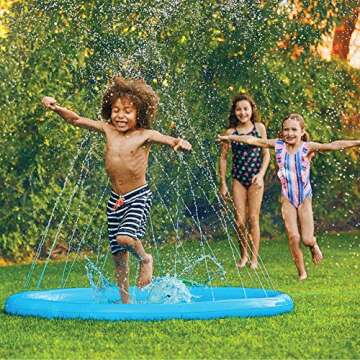 Upgraded Splash Pad - 67 Inches- Sprinkler for Kids and Toddlers - Non-Slip Splash Pads for Dogs - Large Inflatable Sprinkler Play Mat - Outdoor Swimming Pool Water Toys Fun for Infants, Boys, Girls