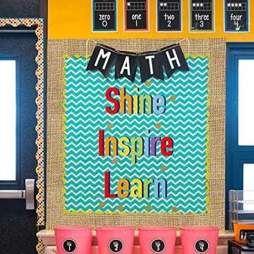 64 Feet Burlap Style Scalloped Bulletin Board Border for Classroom Decoration