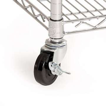 Seville Classics UltraDurable Heavy Duty NSF Solid Steel Wire Rack Storage Unit Organizer for Garage, Warehouse, Office, Restaurant, Classroom, Kitchen, 5-Tier Shelving, 60" W x 18" D