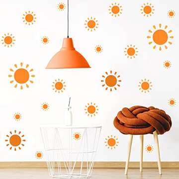 66 Sun Wall Decals for Kids Room Modern Decor Removable Stickers