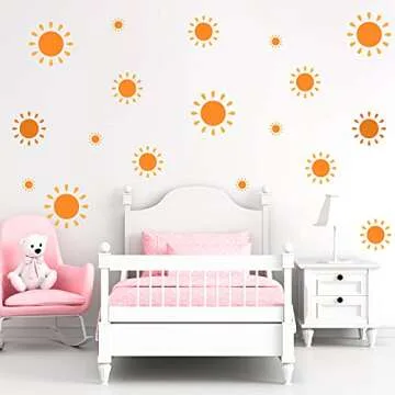 66 Sun Wall Decals for Kids Room Modern Decor Removable Stickers