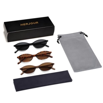 HERJOUR Cat Eye Sunglasses with 99% UV Protection