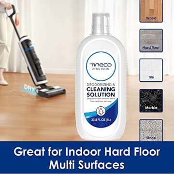Tineco Floor ONE S3 Breeze Cordless Hardwood Floors Cleaner & 33.8 OZ Floor Cleaning Solution & Replacement 2 HEPA Assembly & 2 Brush Roller Set