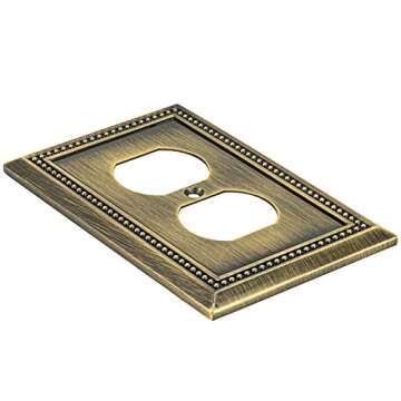 Henne Bery Sunken Pearls Heavy Duty Decorative Wall Plate Switch Plate Outlet Cover (Single Duplex, ...