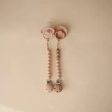 Mushie Silicone Baby Pacifier Clip BPA Free Hera Blush