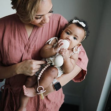 Mushie Silicone Baby Pacifier Clip BPA Free Hera Blush