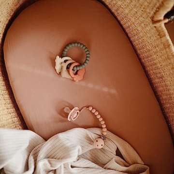 Mushie Silicone Baby Pacifier Clip BPA Free Hera Blush