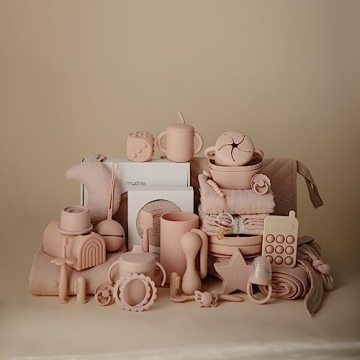 Mushie Silicone Baby Pacifier Clip BPA Free Hera Blush