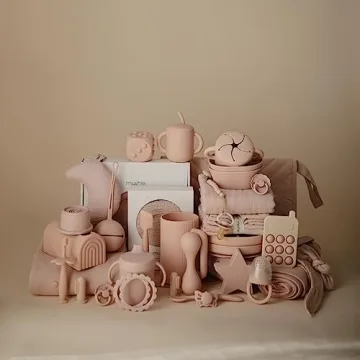 Mushie Silicone Baby Pacifier Clip BPA Free Hera Blush