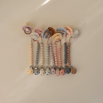 Mushie Silicone Baby Pacifier Clip BPA Free Hera Blush