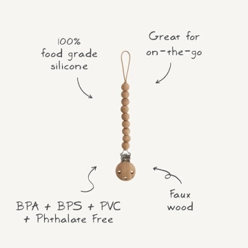 Mushie Silicone Baby Pacifier Clip BPA Free Hera Blush