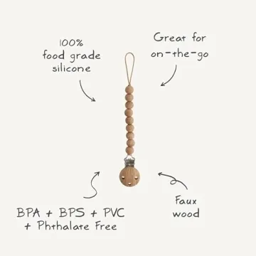 Mushie Silicone Baby Pacifier Clip BPA Free Hera Blush