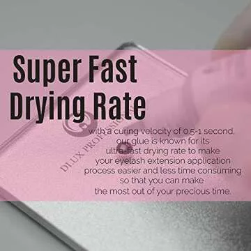 DLUX PROFESSIONAL Eyelash Extension Glue for Professionals - 8 Weeks Retention, 0.5 Sec Drying Time, Latex Free Semi Permanent Individual & Volume Lash Extension Glue