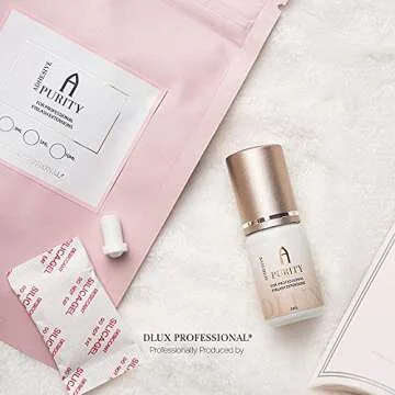 DLUX PROFESSIONAL Eyelash Extension Glue for Professionals - 8 Weeks Retention, 0.5 Sec Drying Time, Latex Free Semi Permanent Individual & Volume Lash Extension Glue