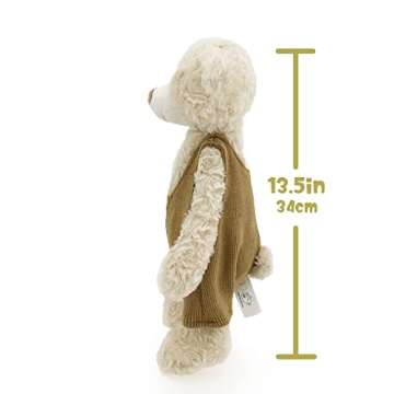 MR VIVICARE 13.5" Cream Beige Bear Stuffed Animals for Kids and New Born Babies,Knitted Dressed Stuf...