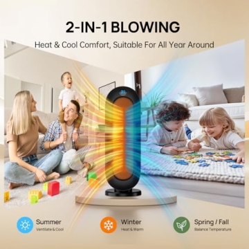 DUOMIY Indoor Space Heater with Remote Control, 1500W