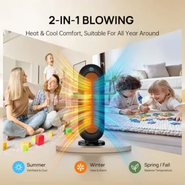 DUOMIY Indoor Space Heater with Remote Control, 1500W