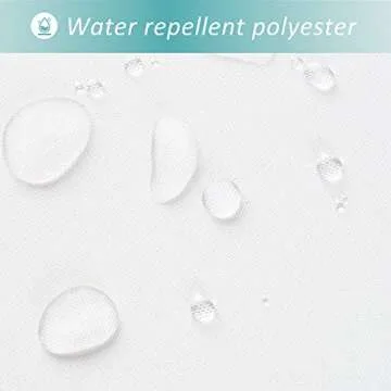 Mrs Awesome Water-Repellent Fabric Shower Curtain or Liner with 9 Handy Mesh Pockets, Premium Thick Cloth & Opaque, Washable, 71 x 72 inches, Rust Proof Grommets, White