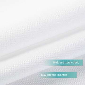 Mrs Awesome Water-Repellent Fabric Shower Curtain or Liner with 9 Handy Mesh Pockets, Premium Thick Cloth & Opaque, Washable, 71 x 72 inches, Rust Proof Grommets, White