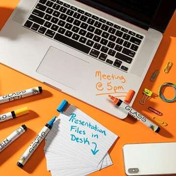 Glass Pen Window Marker: Liquid Chalk Markers for Glass, Car Marker or Mirror Pen with Washable Paint - Car Windows, Storefront Window, Wedding, Parade, Party & Holiday Decorations (5 Pens - Fine Tip)