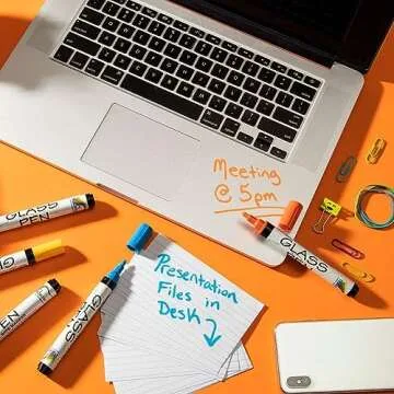 Glass Pen Window Marker: Liquid Chalk Markers for Glass, Car Marker or Mirror Pen with Washable Paint - Car Windows, Storefront Window, Wedding, Parade, Party & Holiday Decorations (5 Pens - Fine Tip)