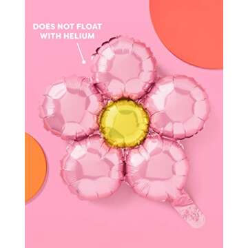 xo, Fetti Light Pink Flower Balloon Set - 4 pc | Groovy Birthday Decorations, Bachelorette, 70s Party Decorations, Baby Shower, Wedding, Photo Booth