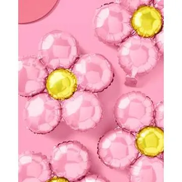 xo, Fetti Light Pink Flower Balloon Set - 4 pc | Groovy Birthday Decorations, Bachelorette, 70s Party Decorations, Baby Shower, Wedding, Photo Booth